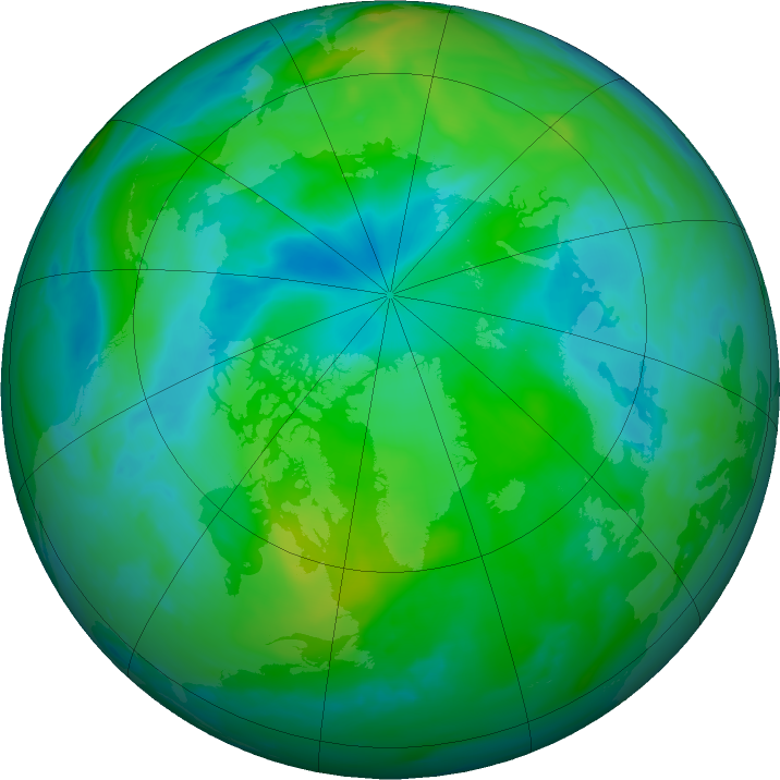 Arctic ozone map for 27 August 2022